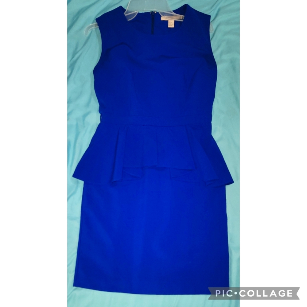 Classy Blue Forever 21 Peplum Dress Business Casual Sophisticated